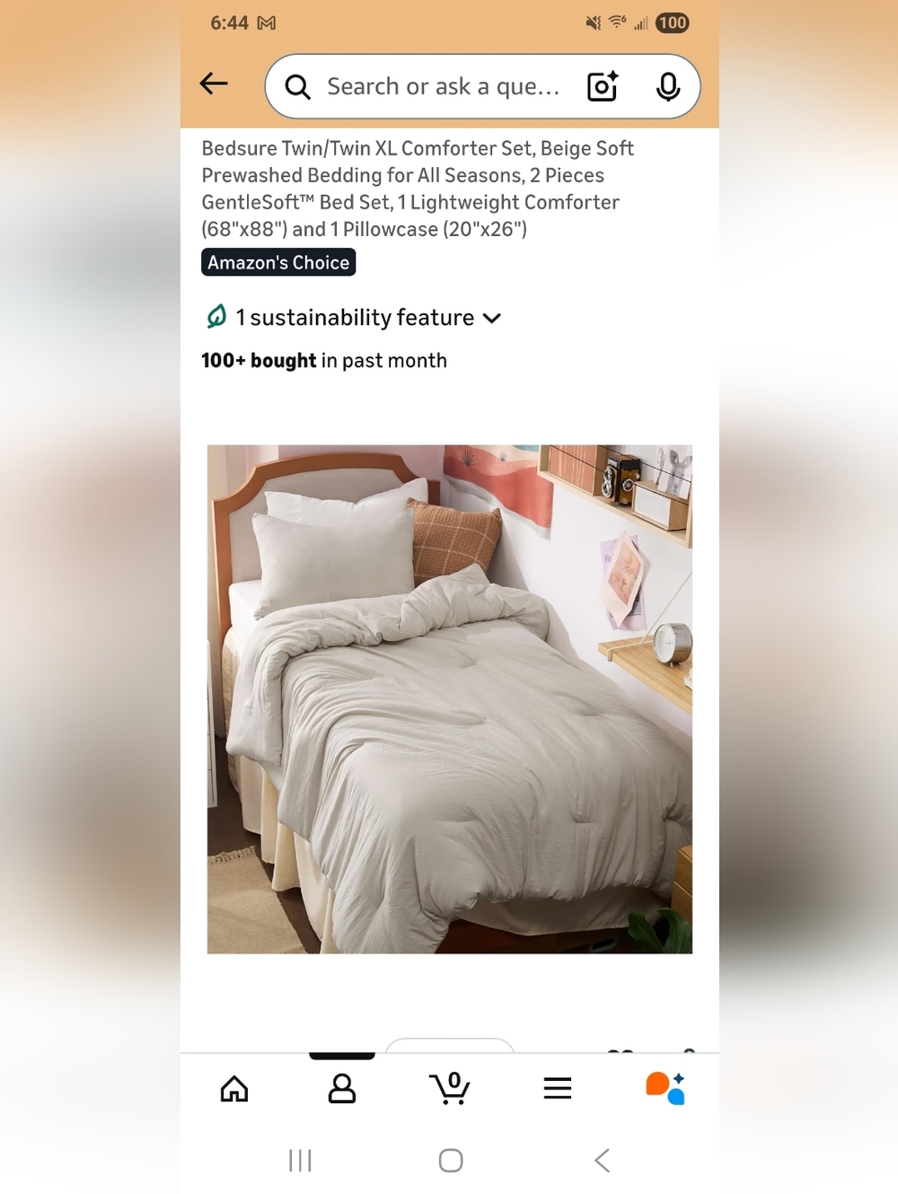 Beige Twin Comforter Set by Bedsure - Lightweight All-Season Comfort